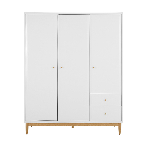 Willow Triple Wardrobe, White and Oak – image 1