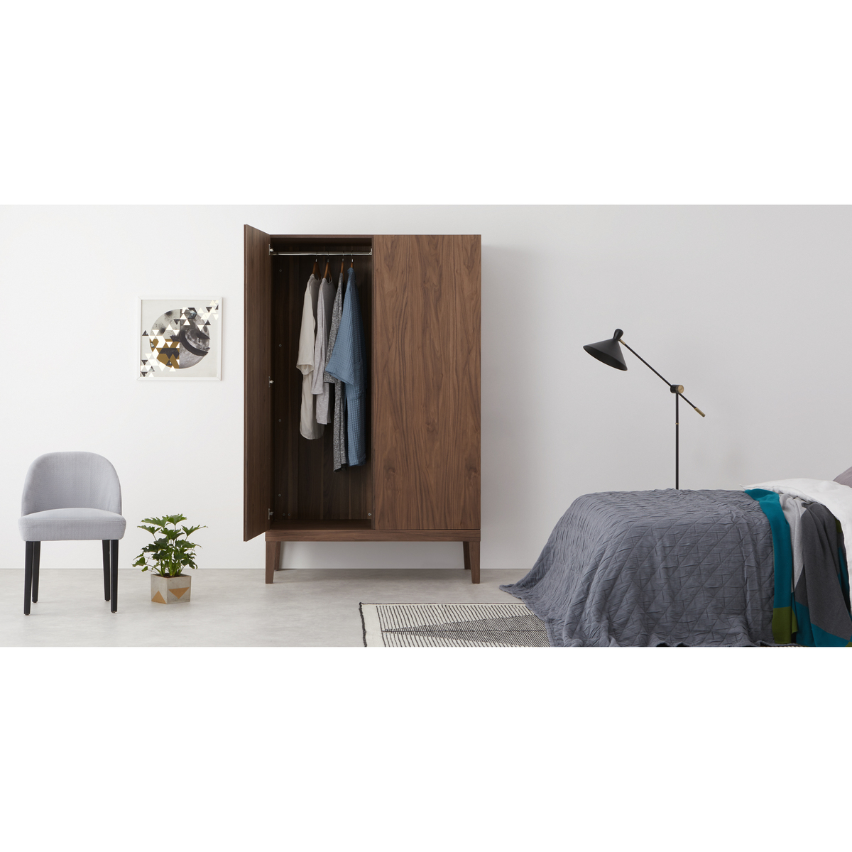 Lansdowne Wardrobe, Natural Walnut – image 3