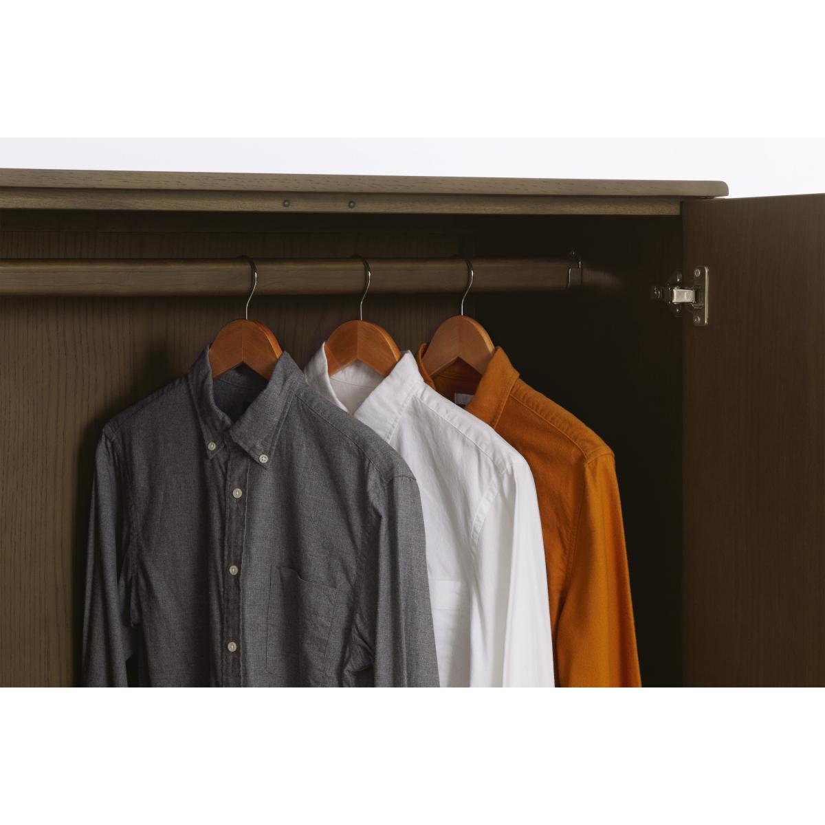Mallory Double Wardrobe, Walnut Stain Oak & Brass – image 7