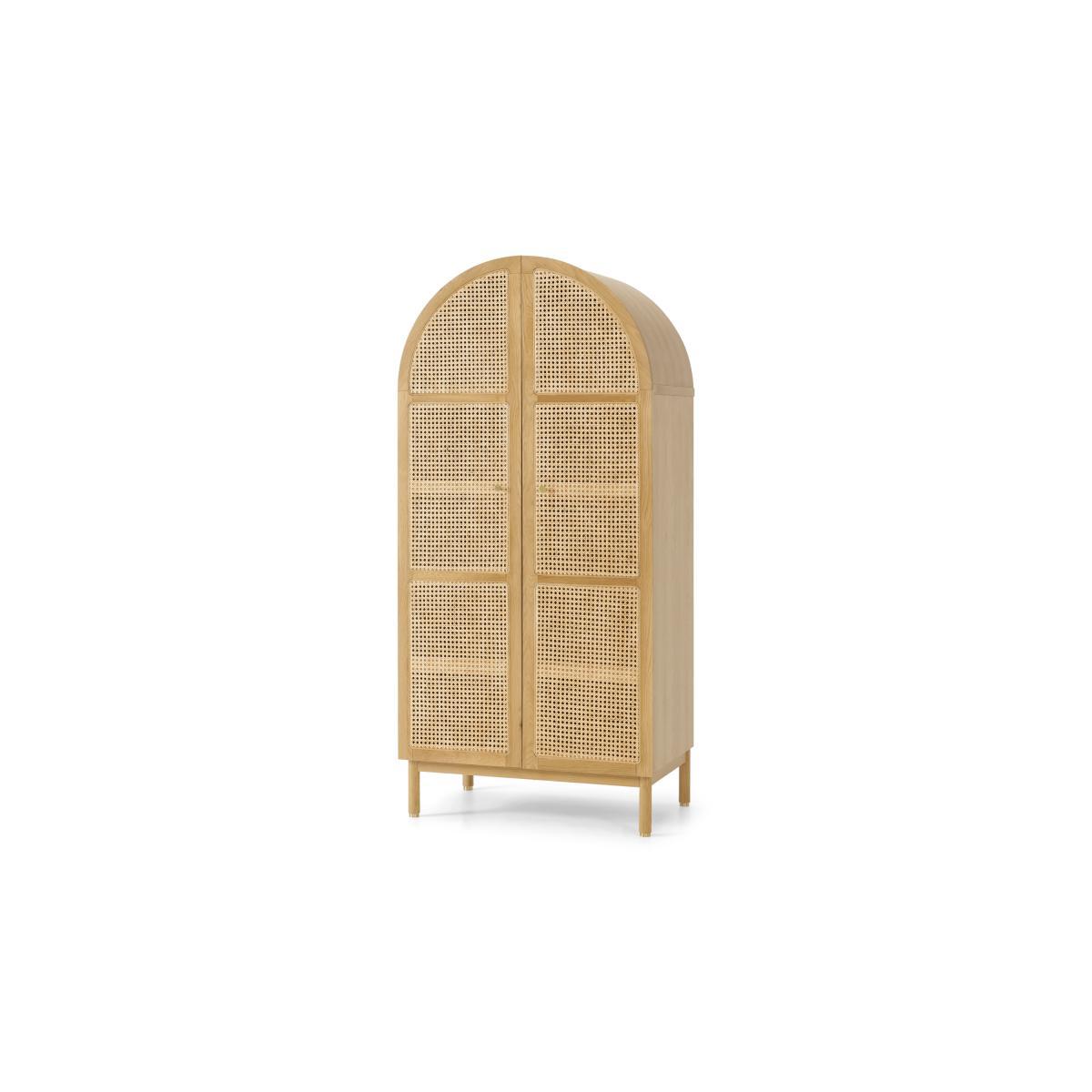 Ankhara Double Wardrobe, Rattan & Oak – image 3
