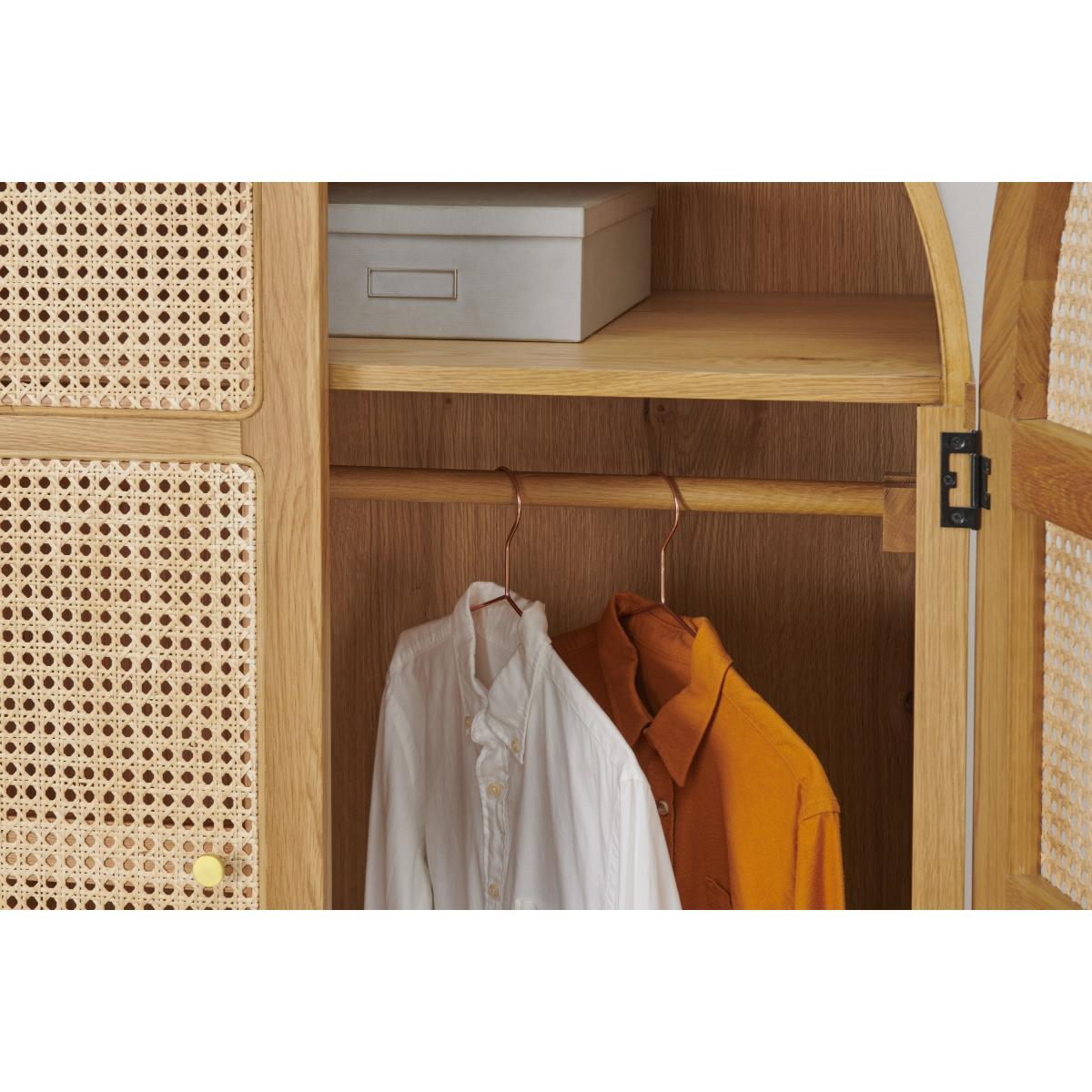 Ankhara Double Wardrobe, Rattan & Oak – image 5