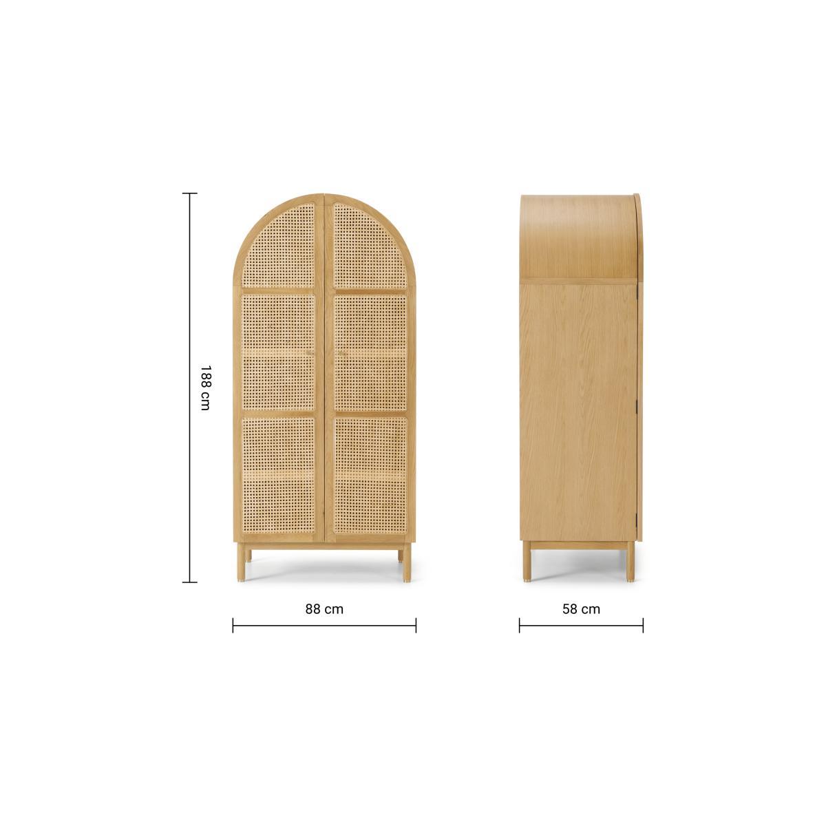 Ankhara Double Wardrobe, Rattan & Oak – image 9
