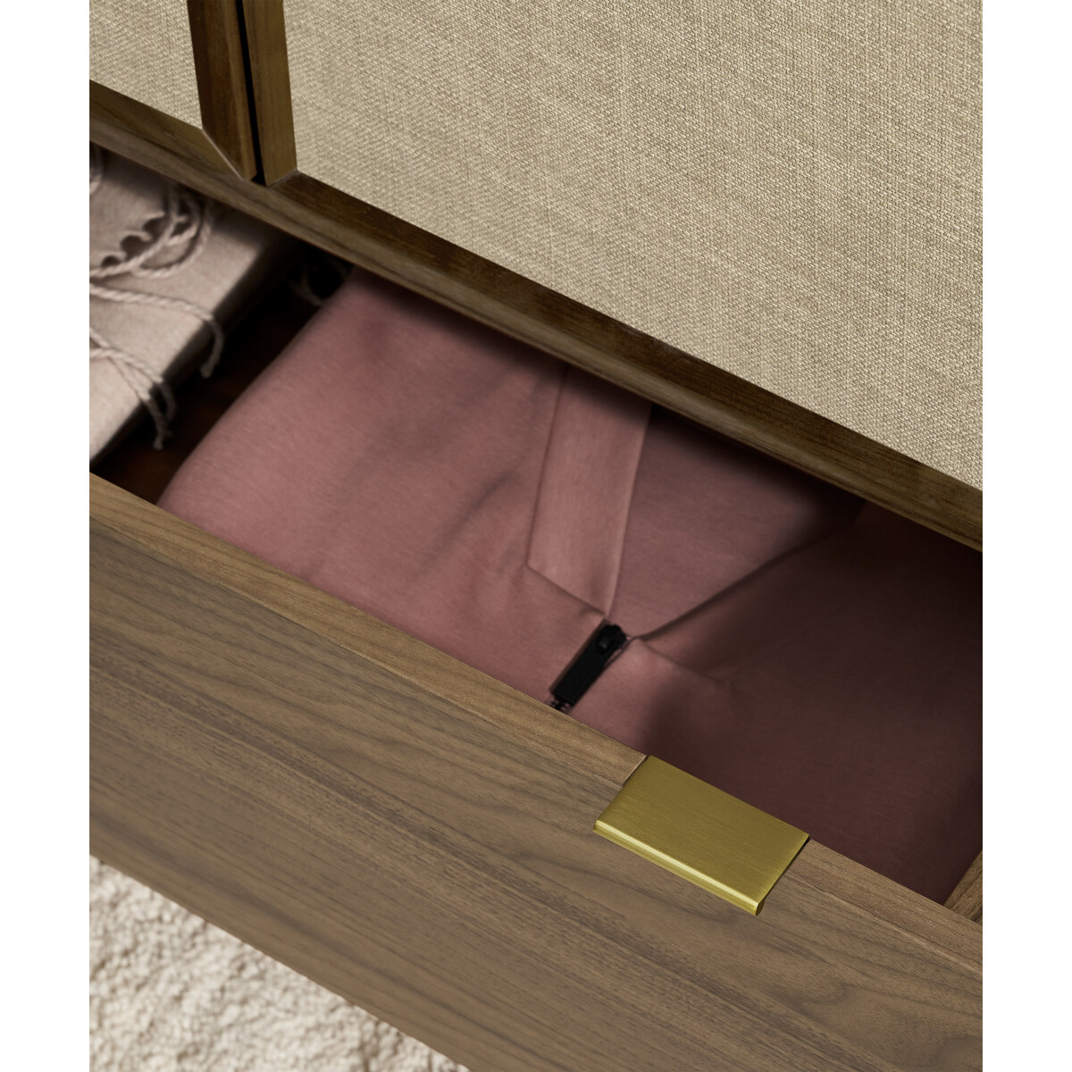 Balmore Double Wardrobe, Walnut & Hessian – image 5