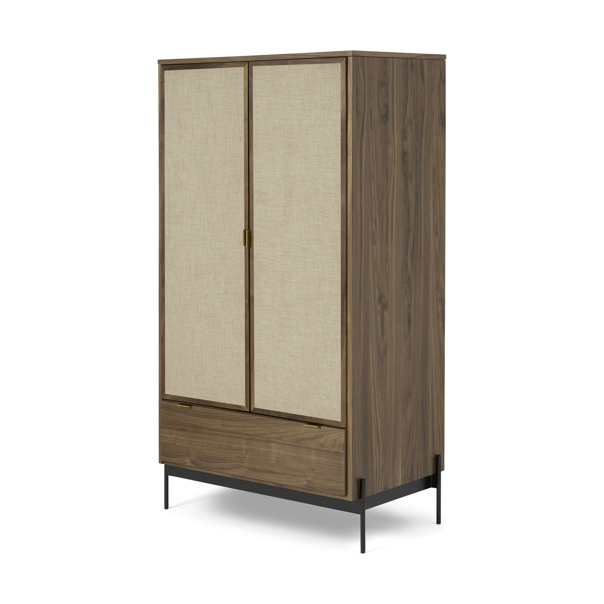 Balmore Double Wardrobe, Walnut & Hessian – image 2