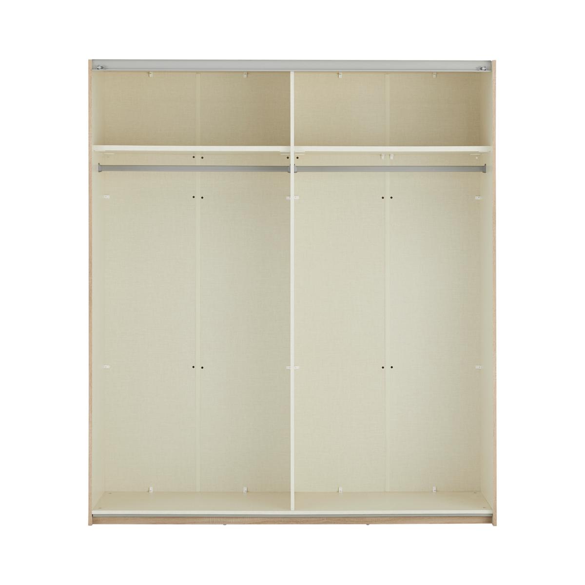 Elso Sliding Wardrobe 180cm, Oak Frame with Mirror Doors – image 10