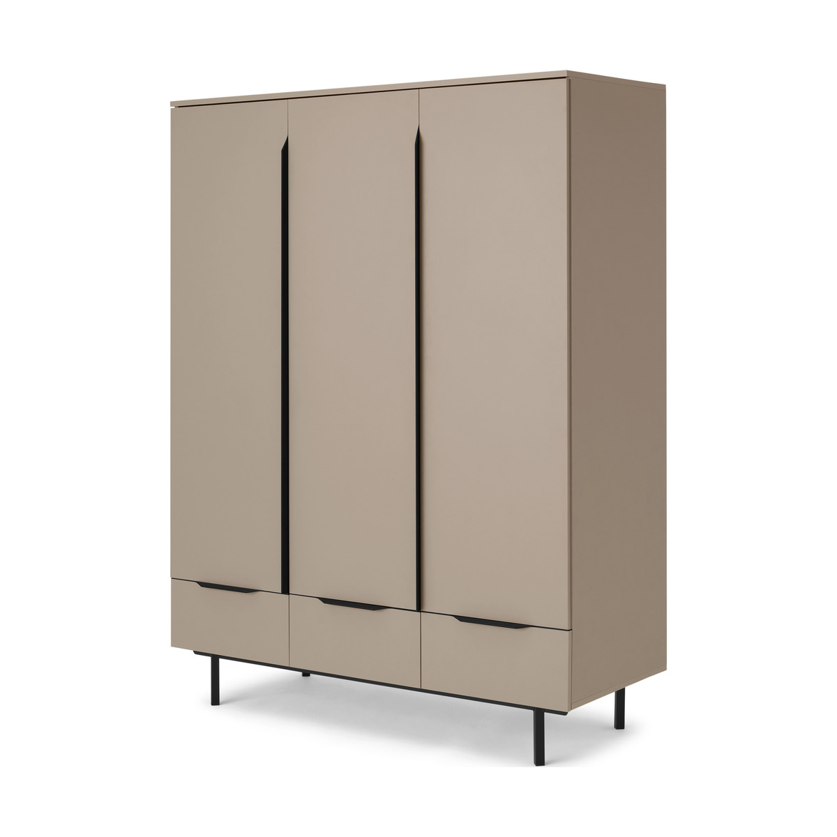 Damien Triple Wardrobe, Capuccino & Black – image 2