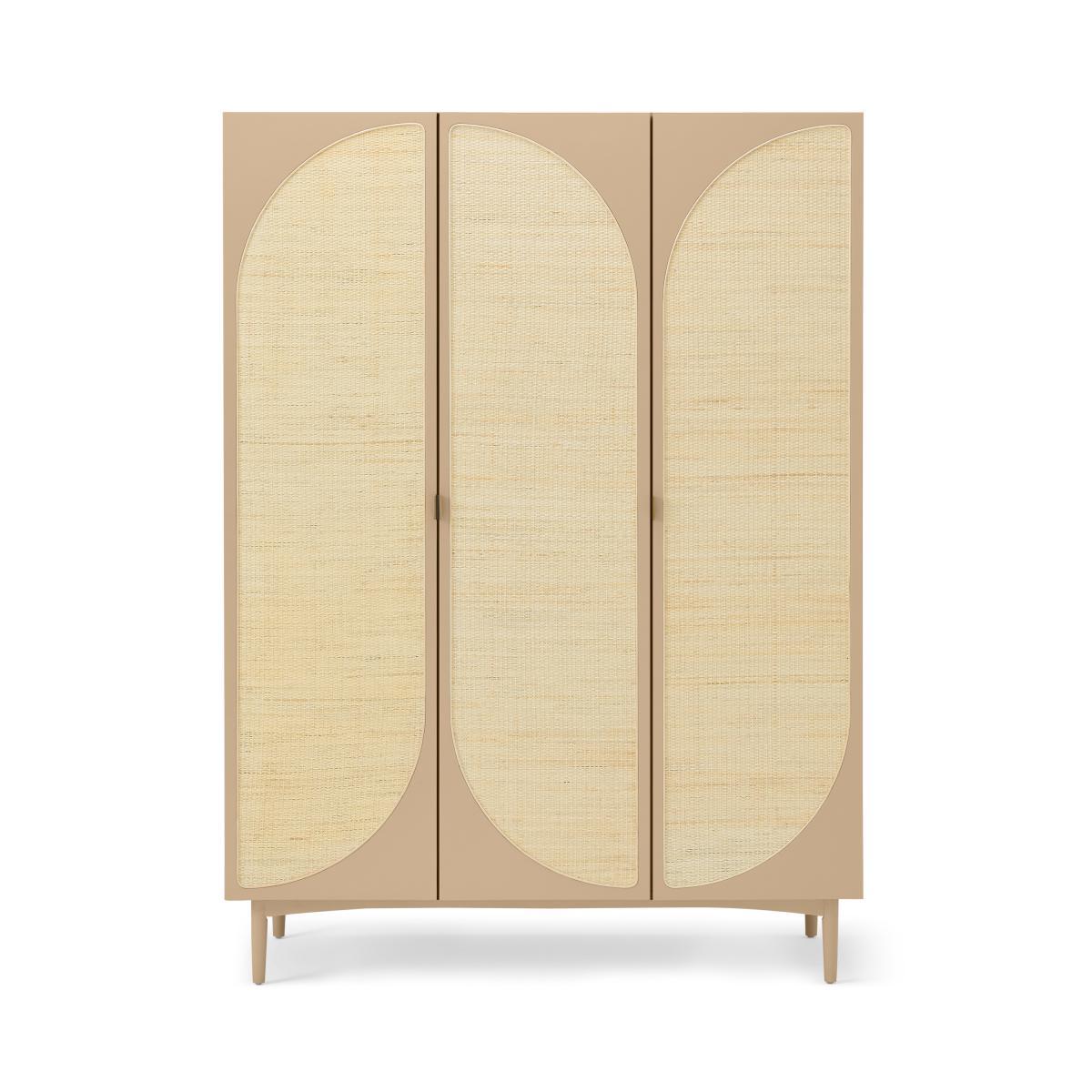 Emmi Triple Wardrobe, Light Caramel & Rattan – image 2