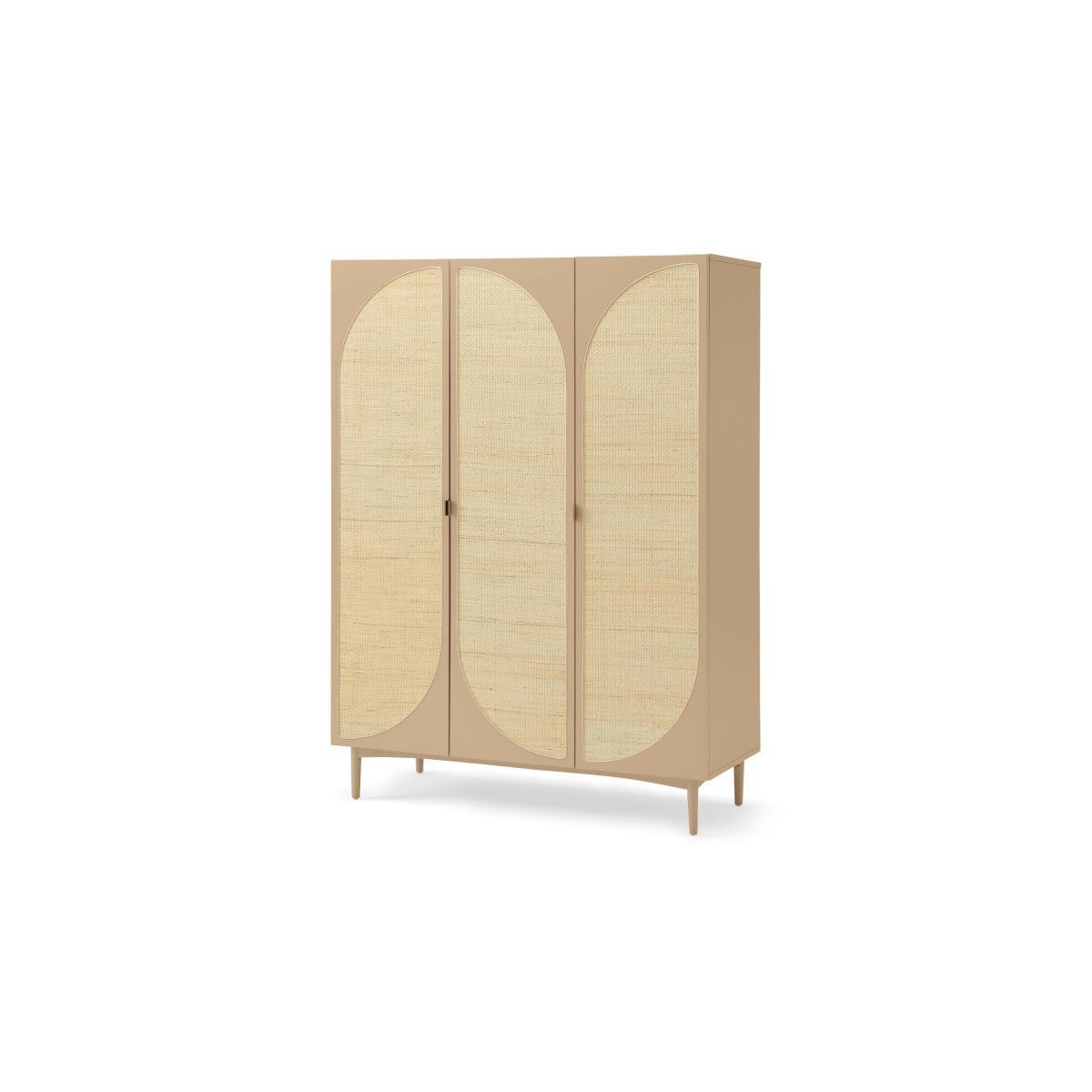 Emmi Triple Wardrobe, Light Caramel & Rattan – image 3