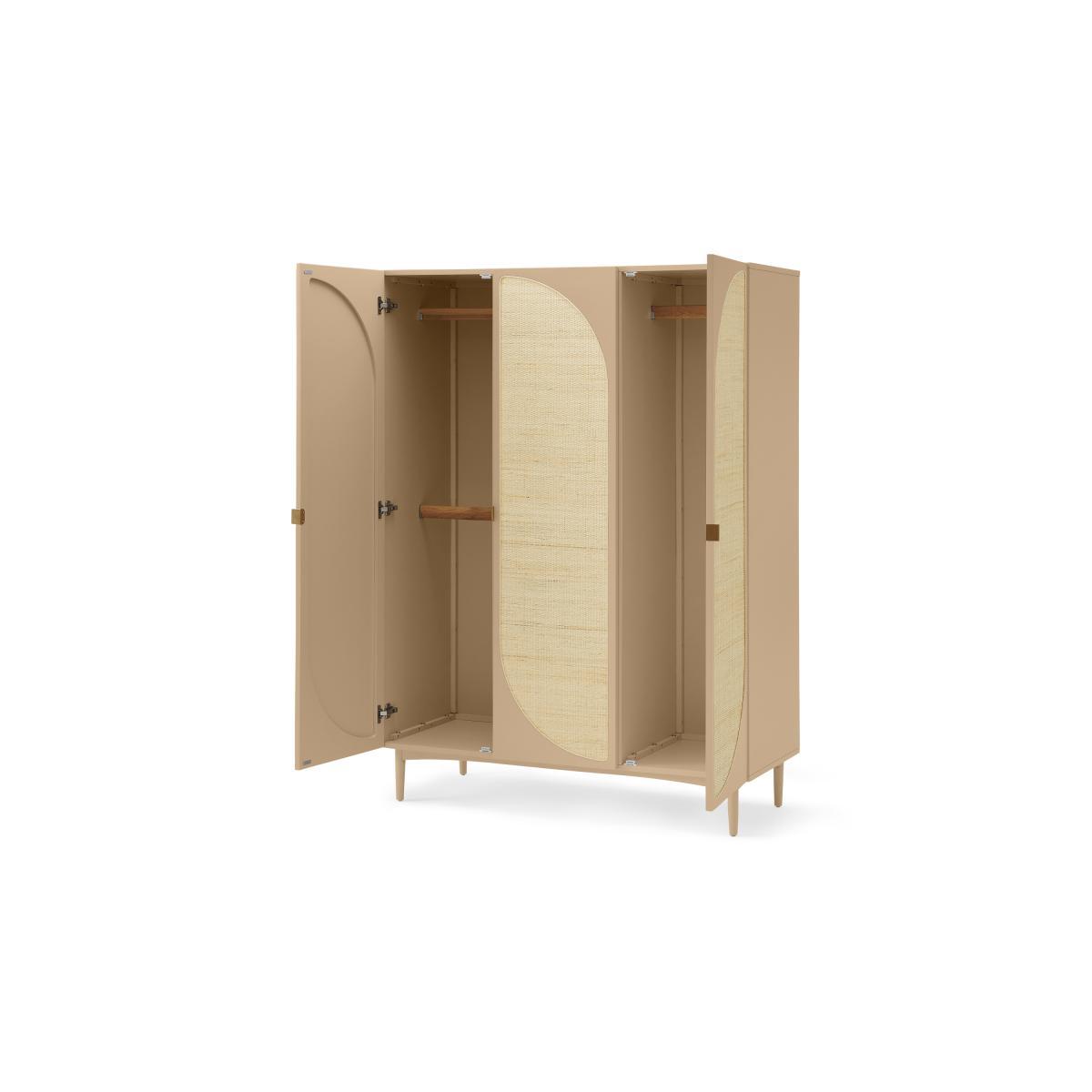 Emmi Triple Wardrobe, Light Caramel & Rattan – image 7