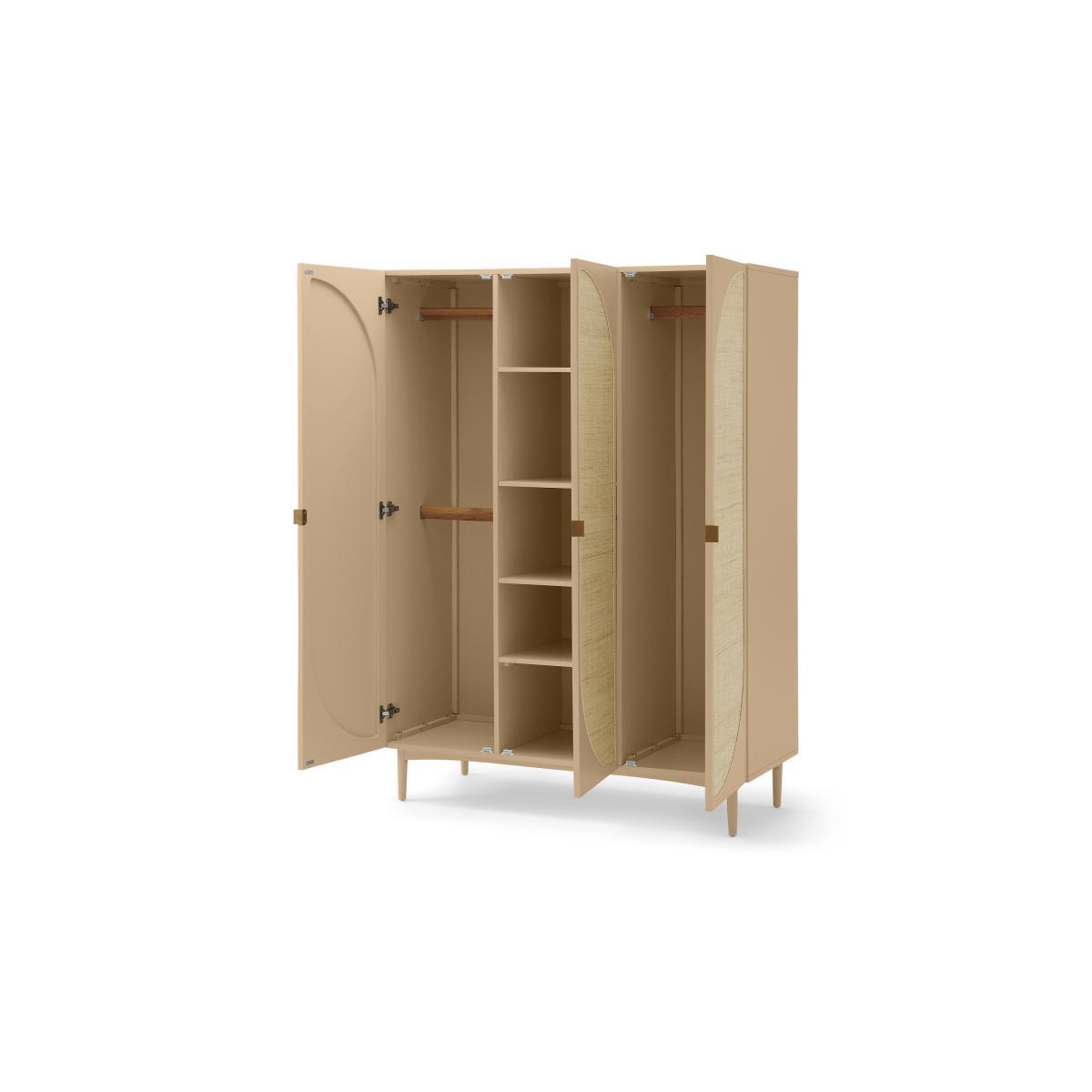 Emmi Triple Wardrobe, Light Caramel & Rattan – image 8