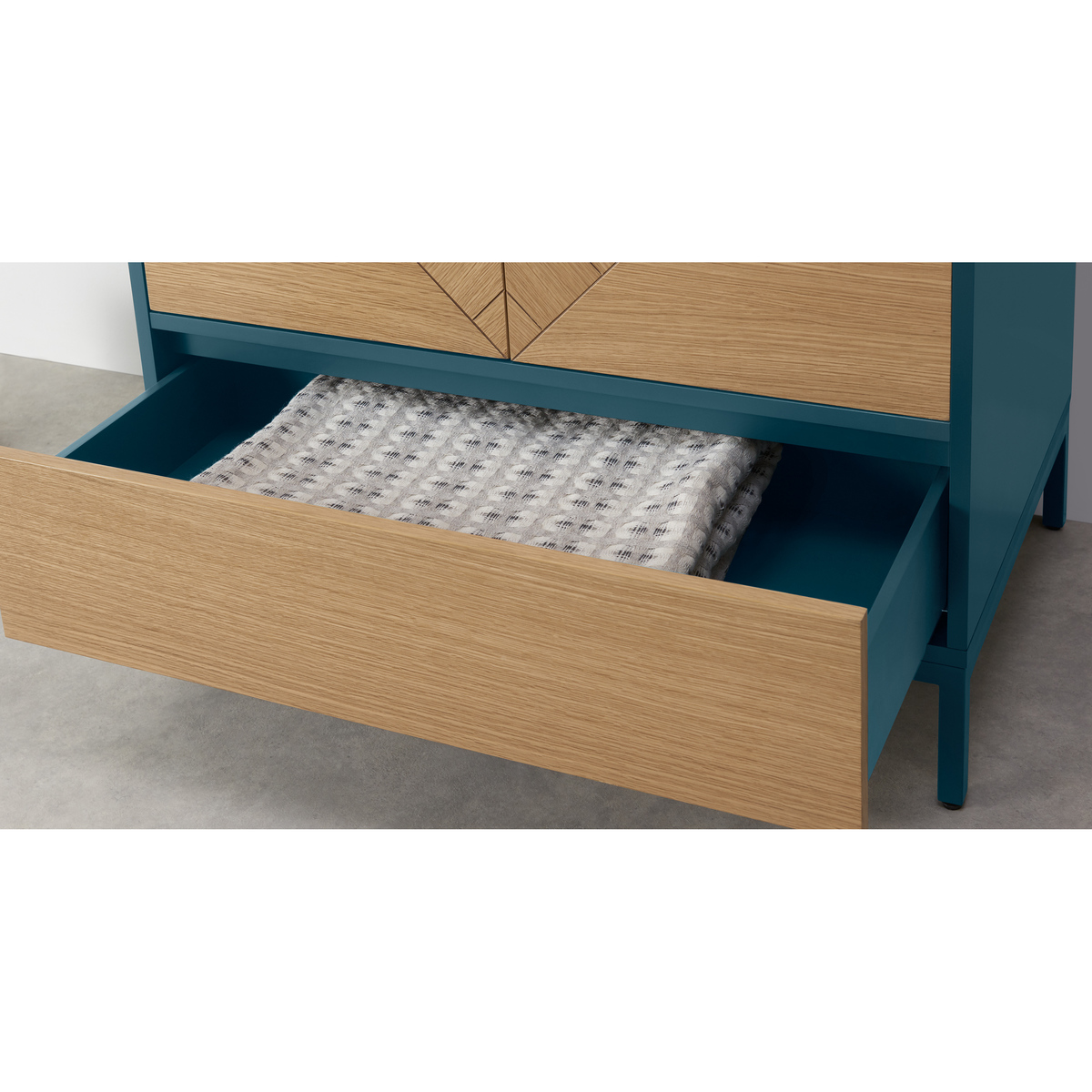 Mera Double Wardrobe, Oak & Teal – image 4