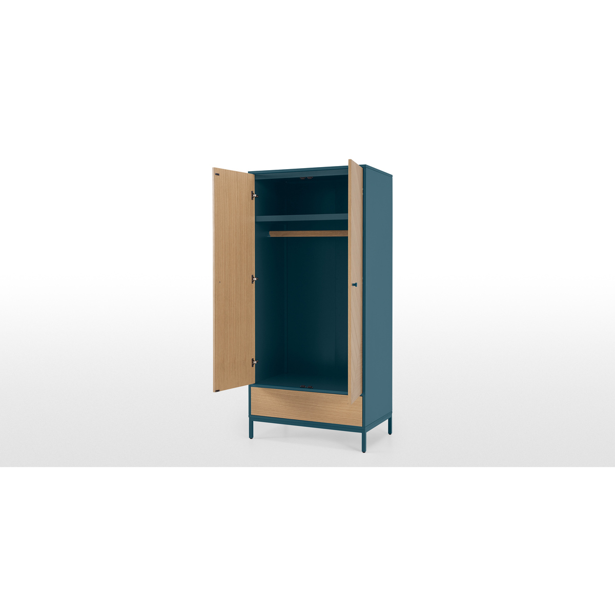 Mera Double Wardrobe, Oak & Teal – image 5
