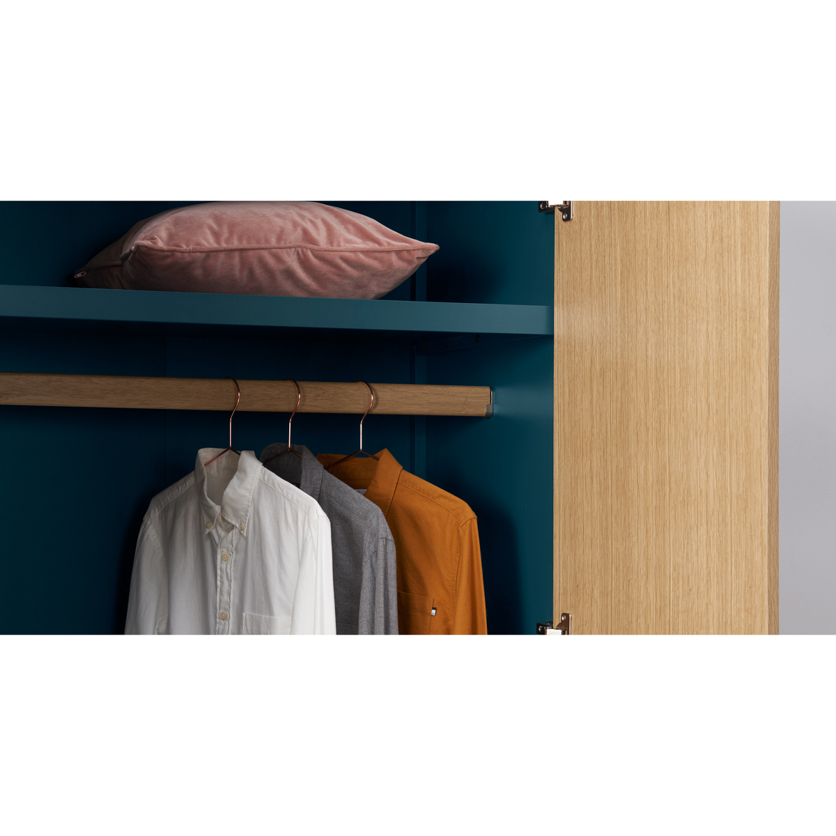 Mera Double Wardrobe, Oak & Teal – image 6