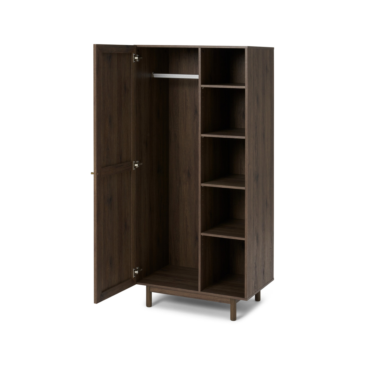 Pavia Double Wardrobe, Natural Rattan & Walnut Effect – image 5