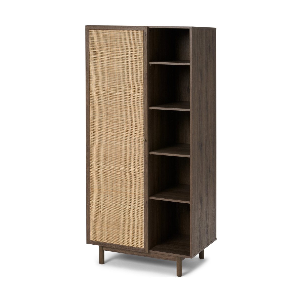 Pavia Double Wardrobe, Natural Rattan & Walnut Effect – image 2