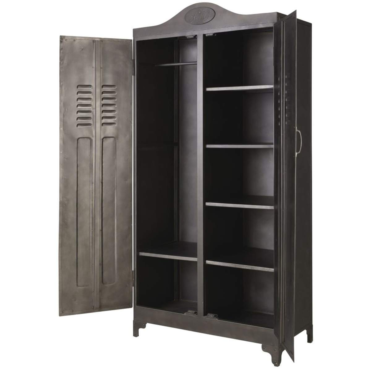 2-door grey metal wardrobe Theodore – image 3