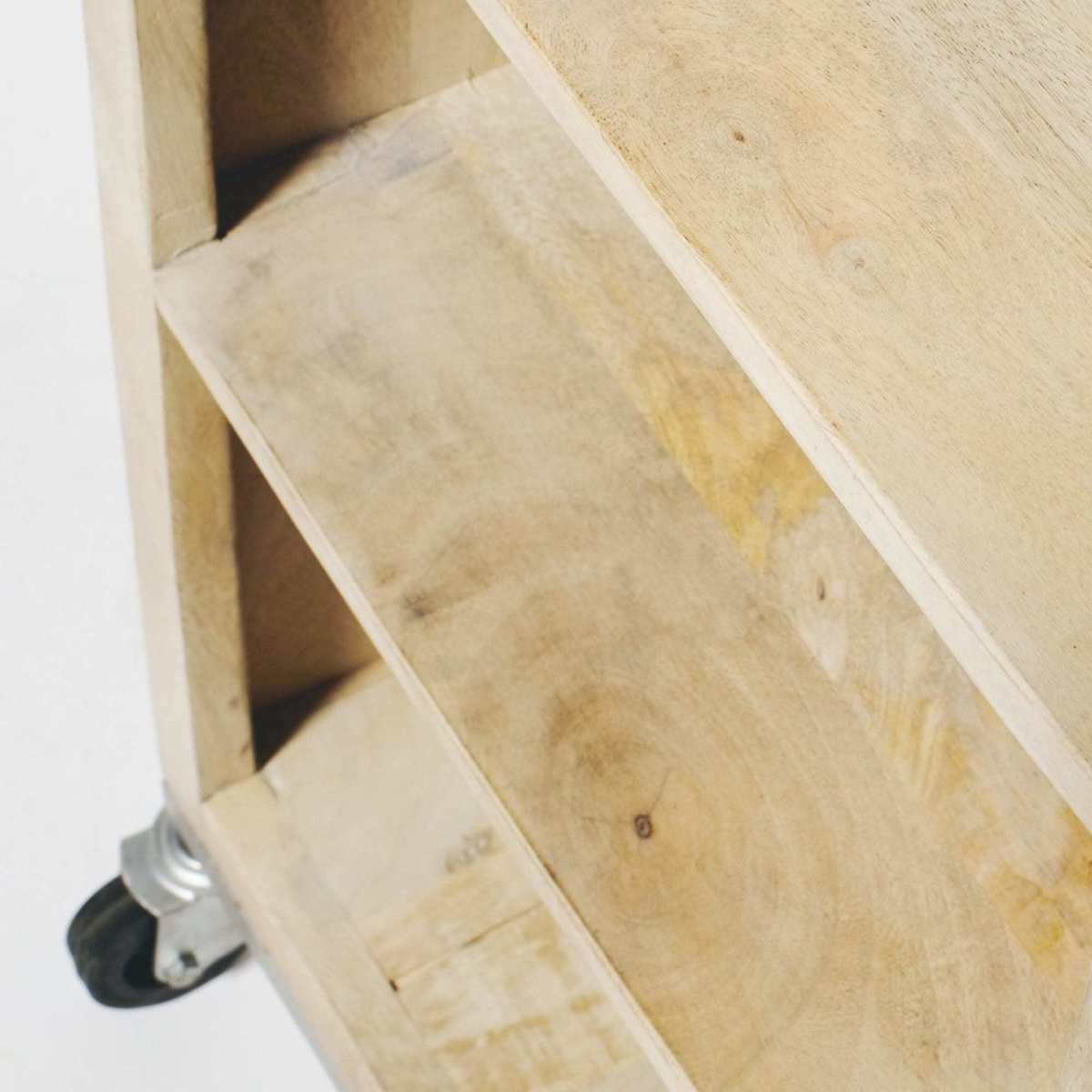 Mango Wood Wardrobe on Casters 1 Mirror Farmers pro – image 3