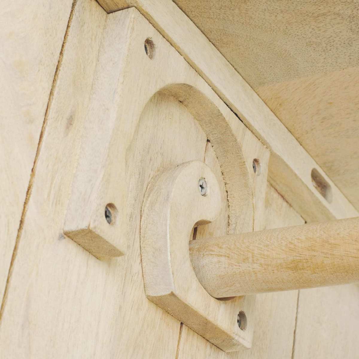 Mango Wood Wardrobe on Casters 1 Mirror Farmers pro – image 6