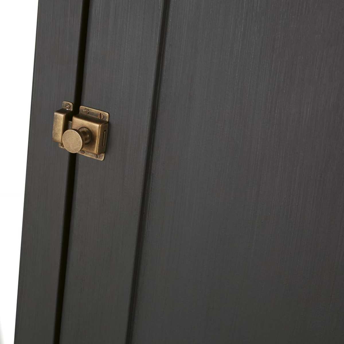 1-door 3-drawer slate grey solid mango wood wardrobe Cezanne – image 3