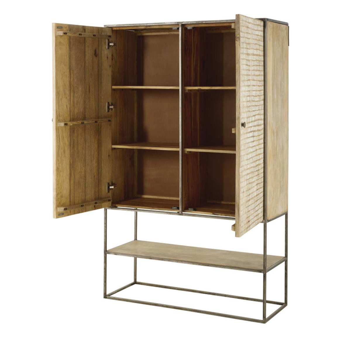 Solid Mango Wood and Acacia 2-Door Wardrobe Yaounde – image 3