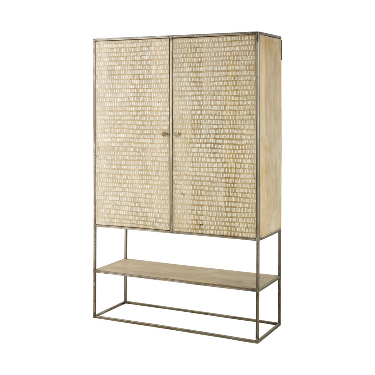 Solid Mango Wood and Acacia 2-Door Wardrobe Yaounde – image 2