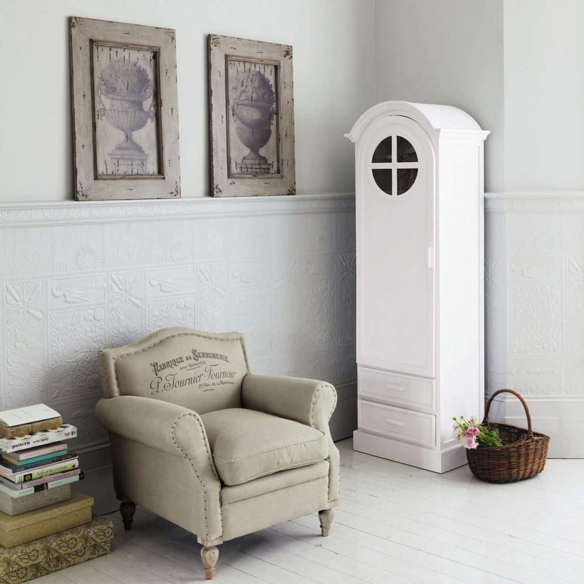 White 1-Door 2-Drawer Bonnetiere Wardrobe Marguerite – image 9