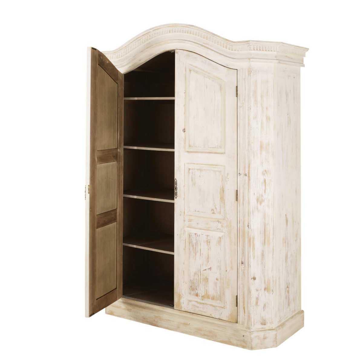 2-door white recycled pine wardrobe Sade – image 2