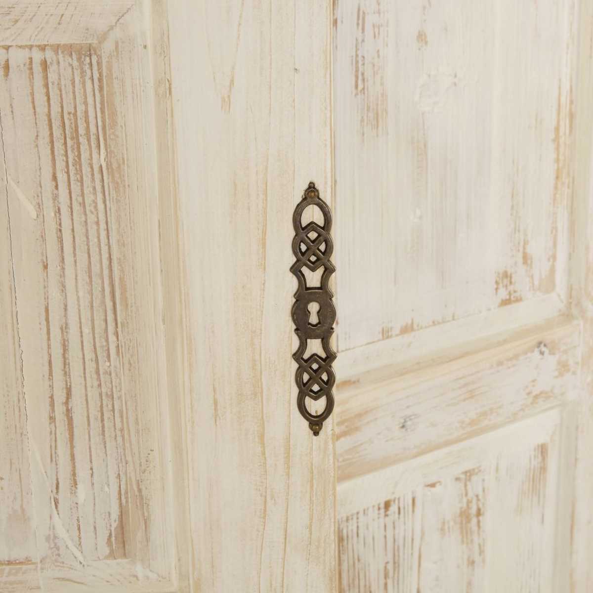 2-door white recycled pine wardrobe Sade – image 3
