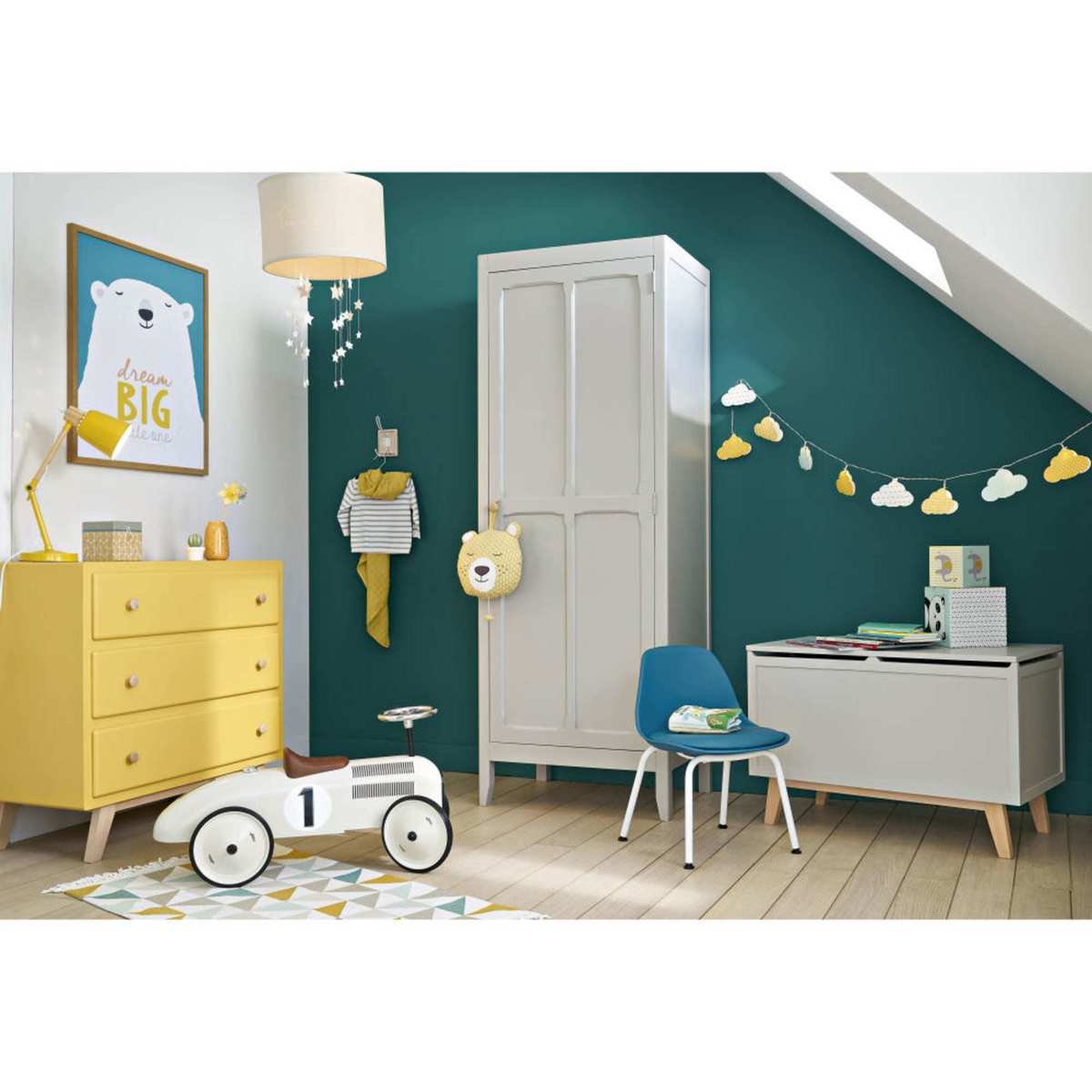Grey Pine 1-Door Wardrobe Sweet – image 5