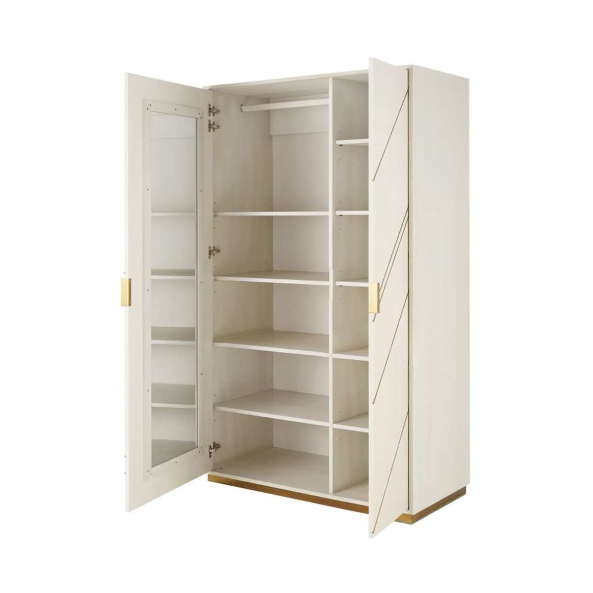 2-door off-white imitation shagreen wardrobe Waldorf – image 3