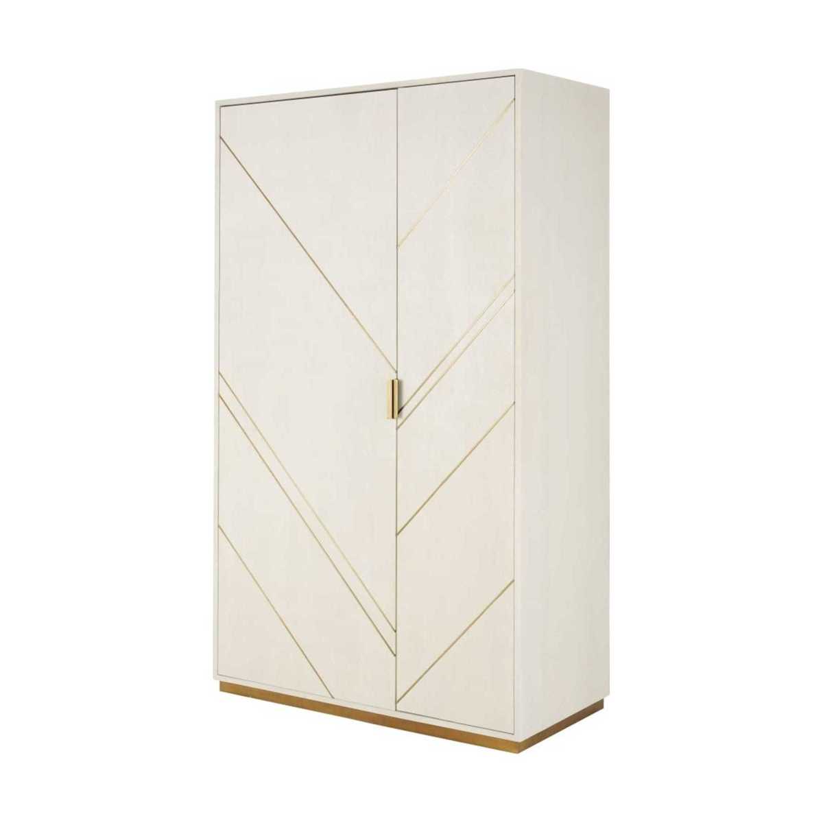 2-door off-white imitation shagreen wardrobe Waldorf – image 2