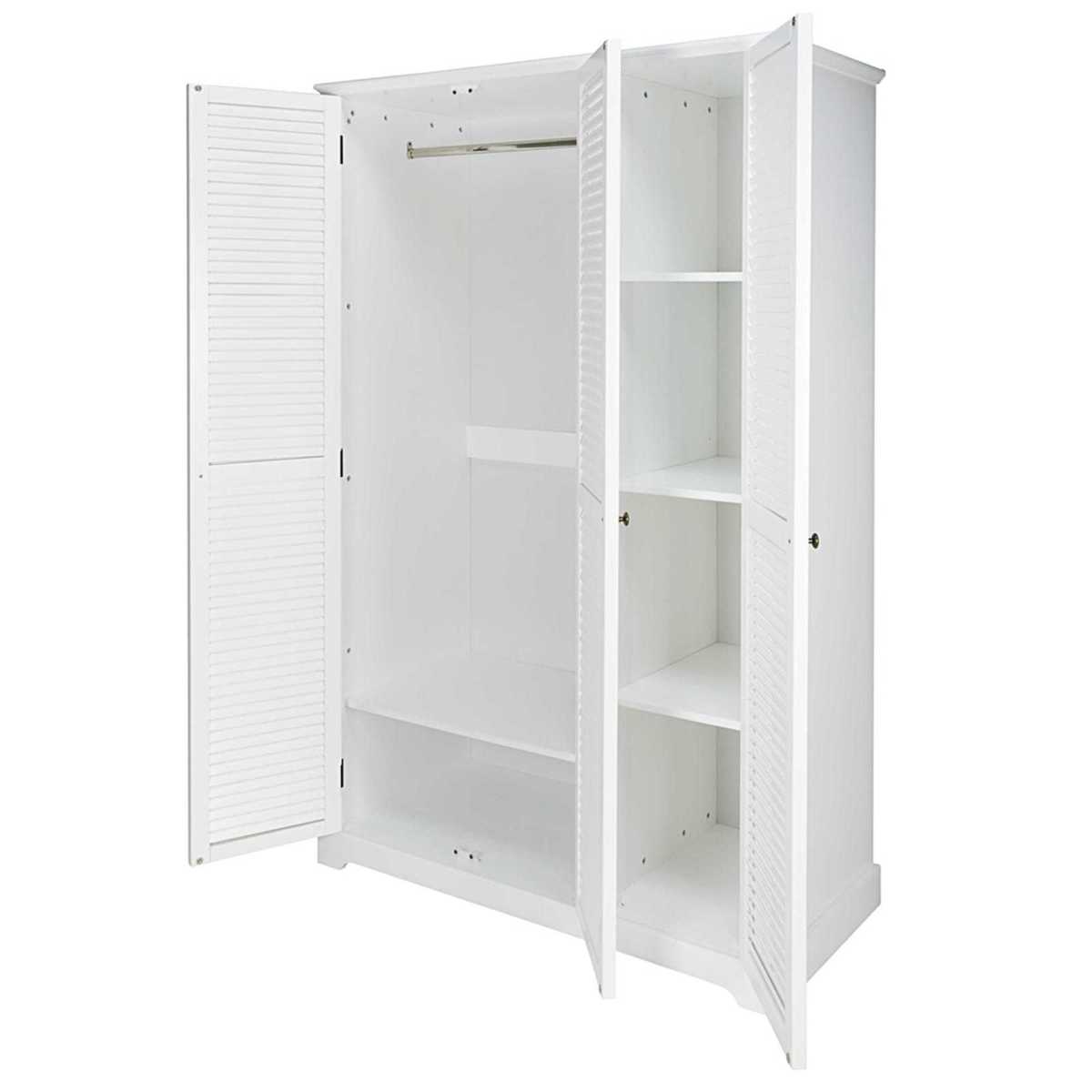 Matte white 3-door wardrobe Barbade – image 3
