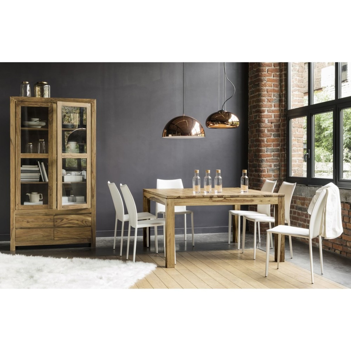 Solid Sheesham Wood Display Cabinet Stockholm – image 3