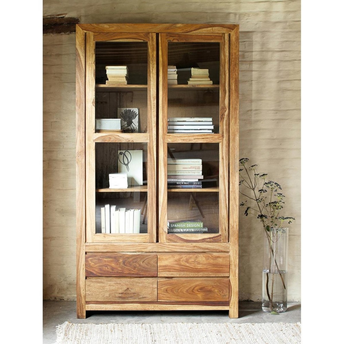 Solid Sheesham Wood Display Cabinet Stockholm – image 6