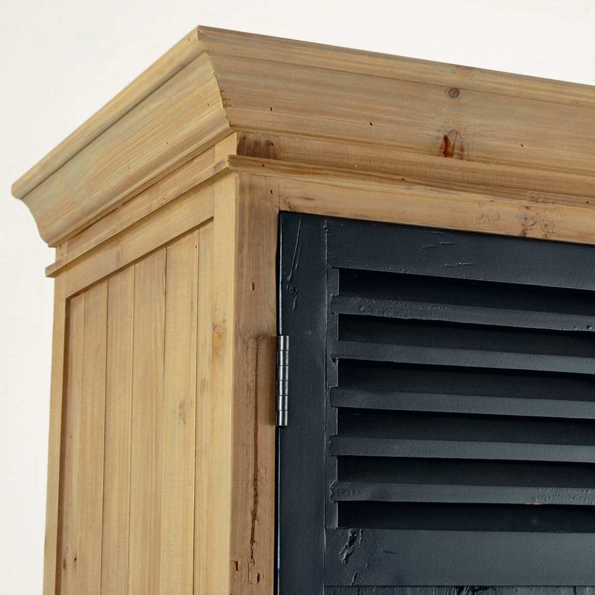 Black Recycled Pine Industrial 3-Door Wardrobe Toulouse – image 5