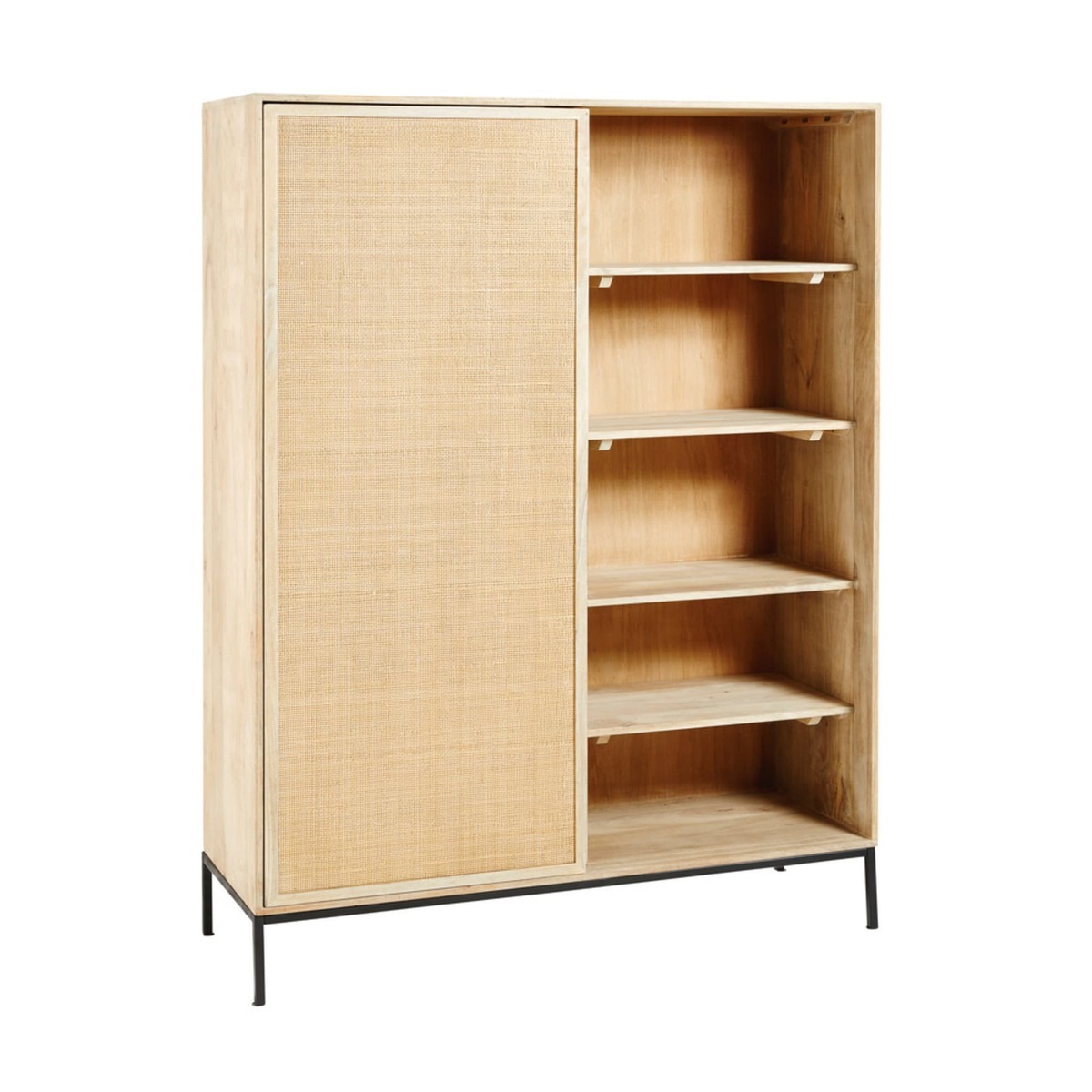 Solid Mango Wood and Rattan 2-Door Wardrobe Helios – image 4
