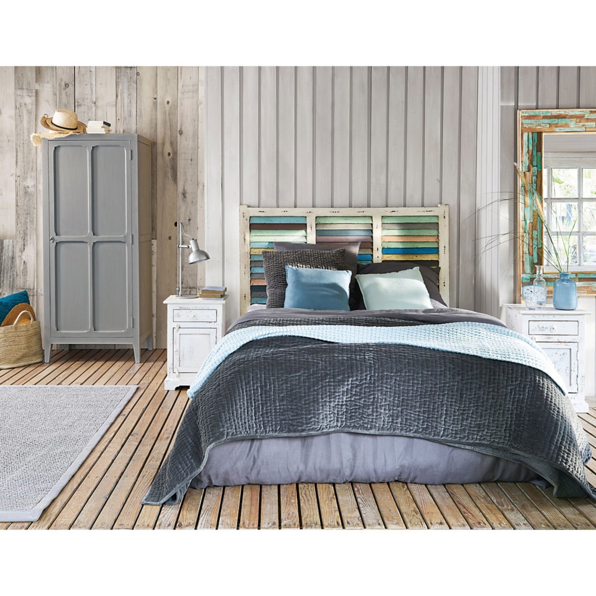 Mango wood wardrobe in grey W 75cm Pensionnat – image 4