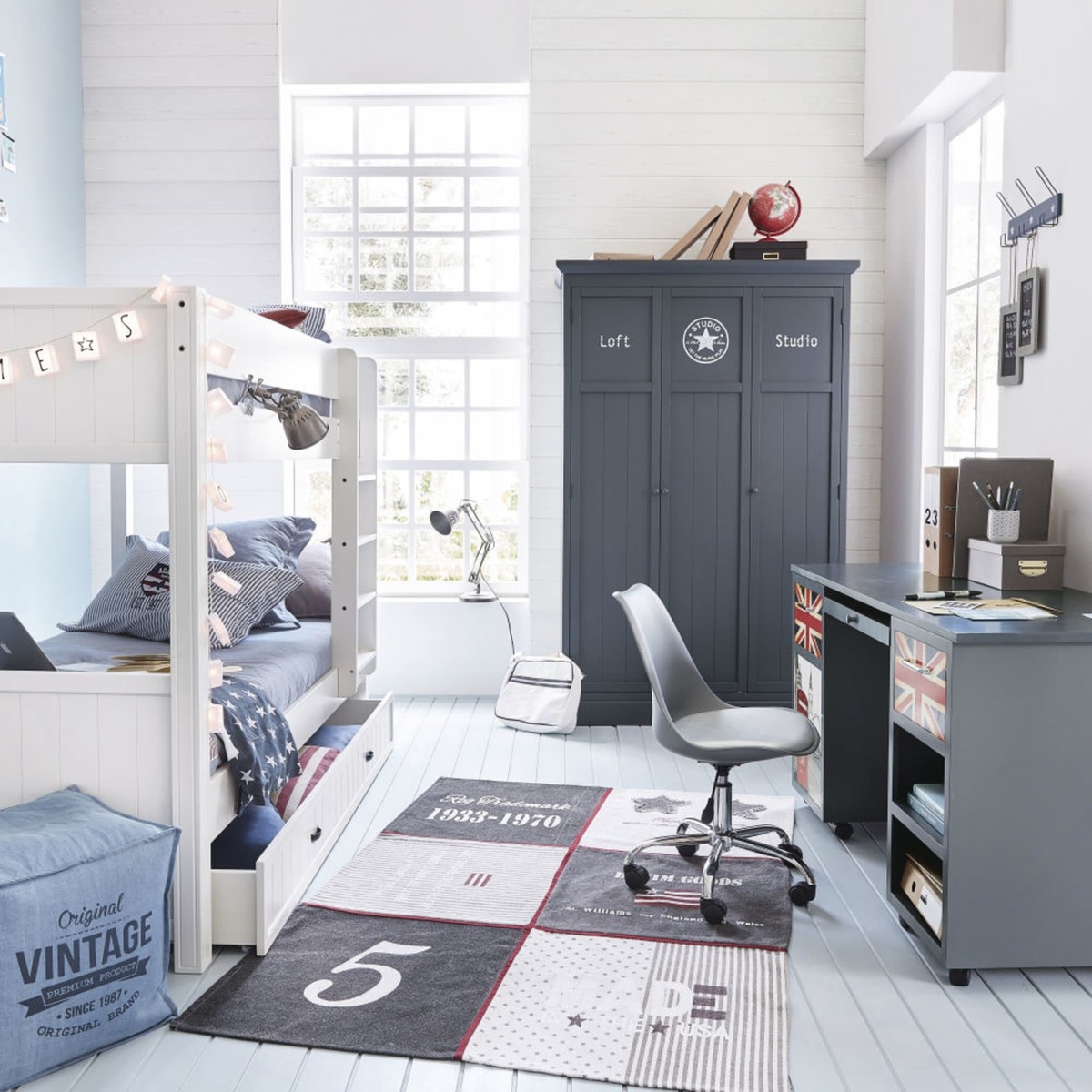 Grey closet W 125cm Newport – image 6