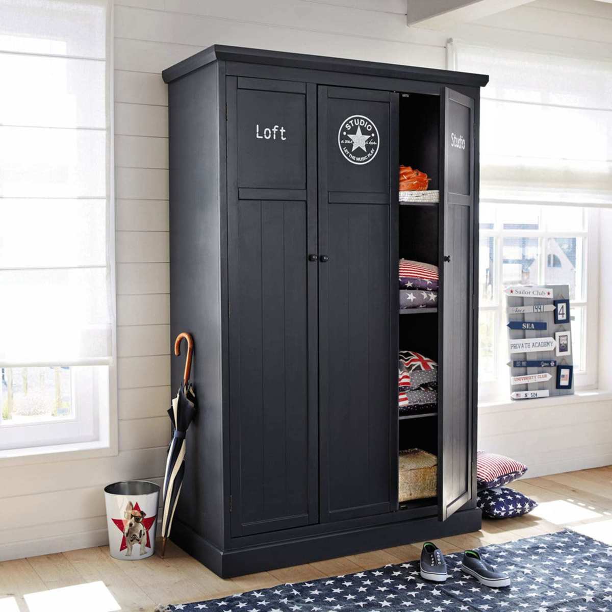 Grey closet W 125cm Newport – image 9