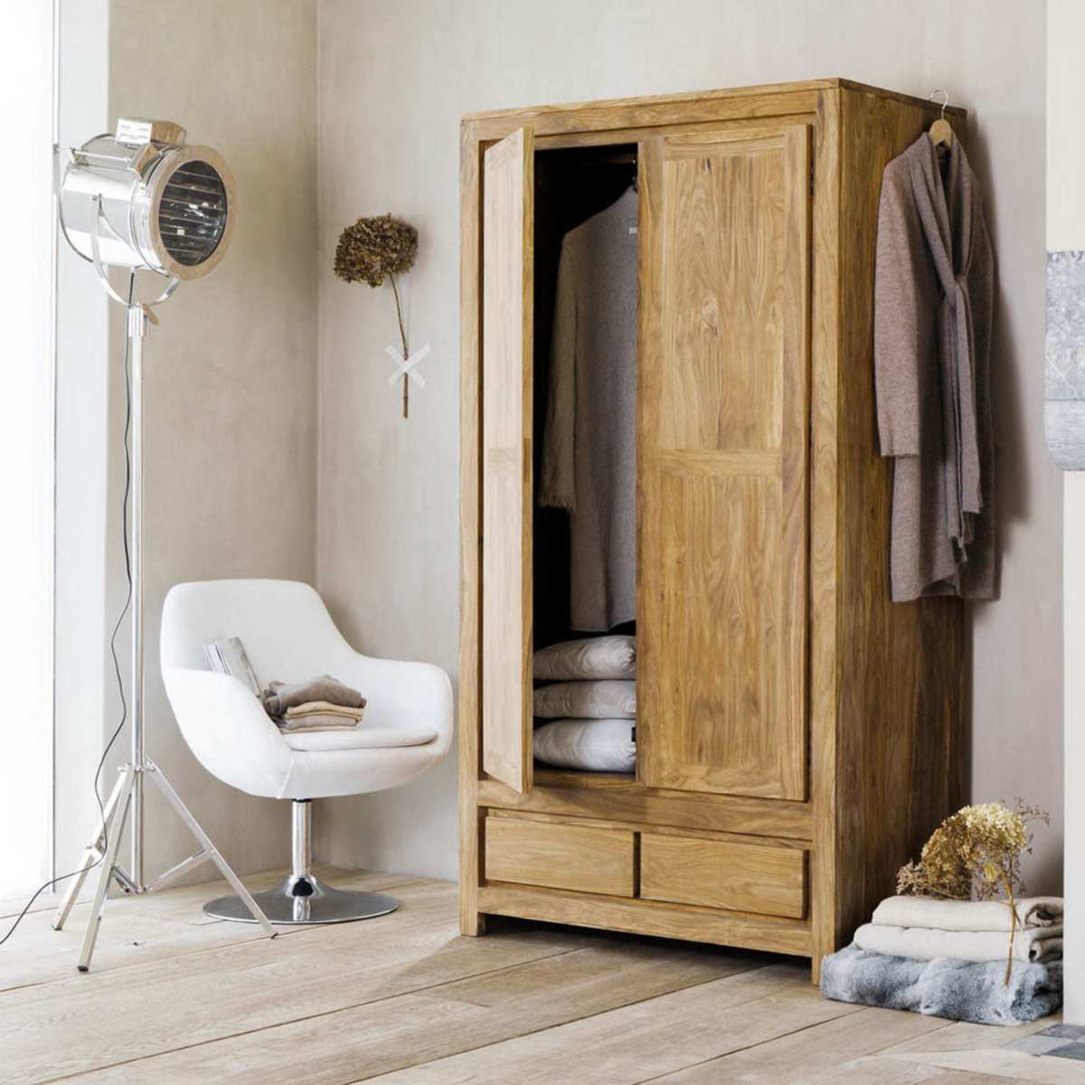 Solid Sheesham Wood Closet Stockholm – image 4