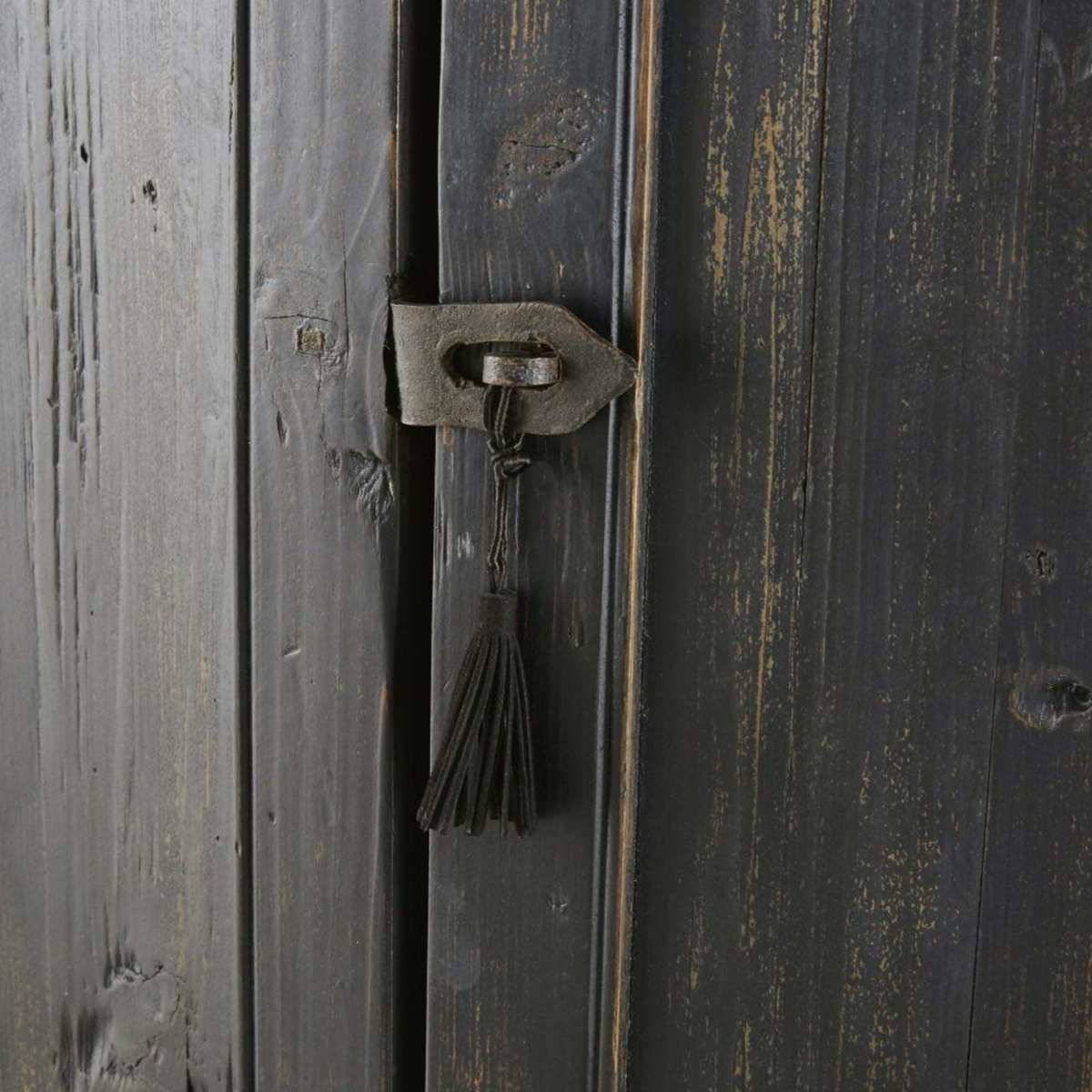 Aged Effect Black Metal 2-Door Wardrobe Sabi – image 4