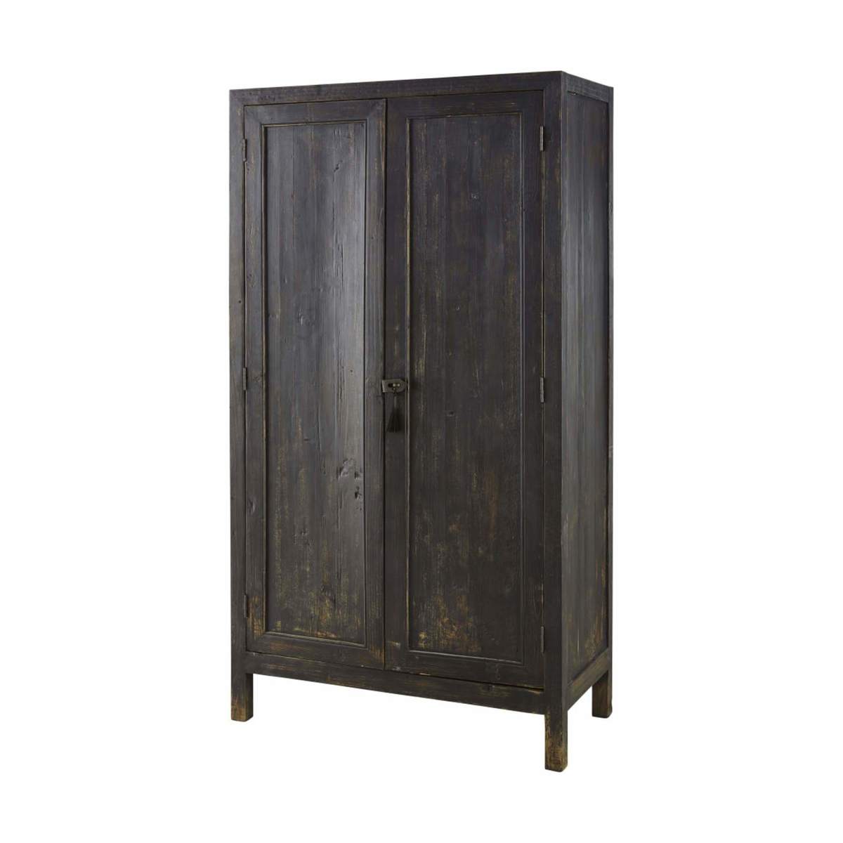 Aged Effect Black Metal 2-Door Wardrobe Sabi – image 2