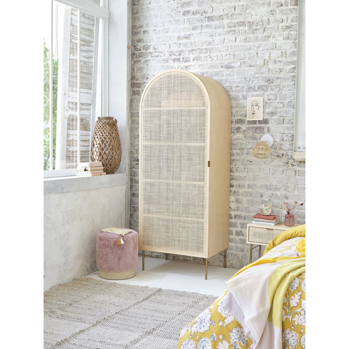 1-Door Woven Rattan Wardrobe Solstice – image 2