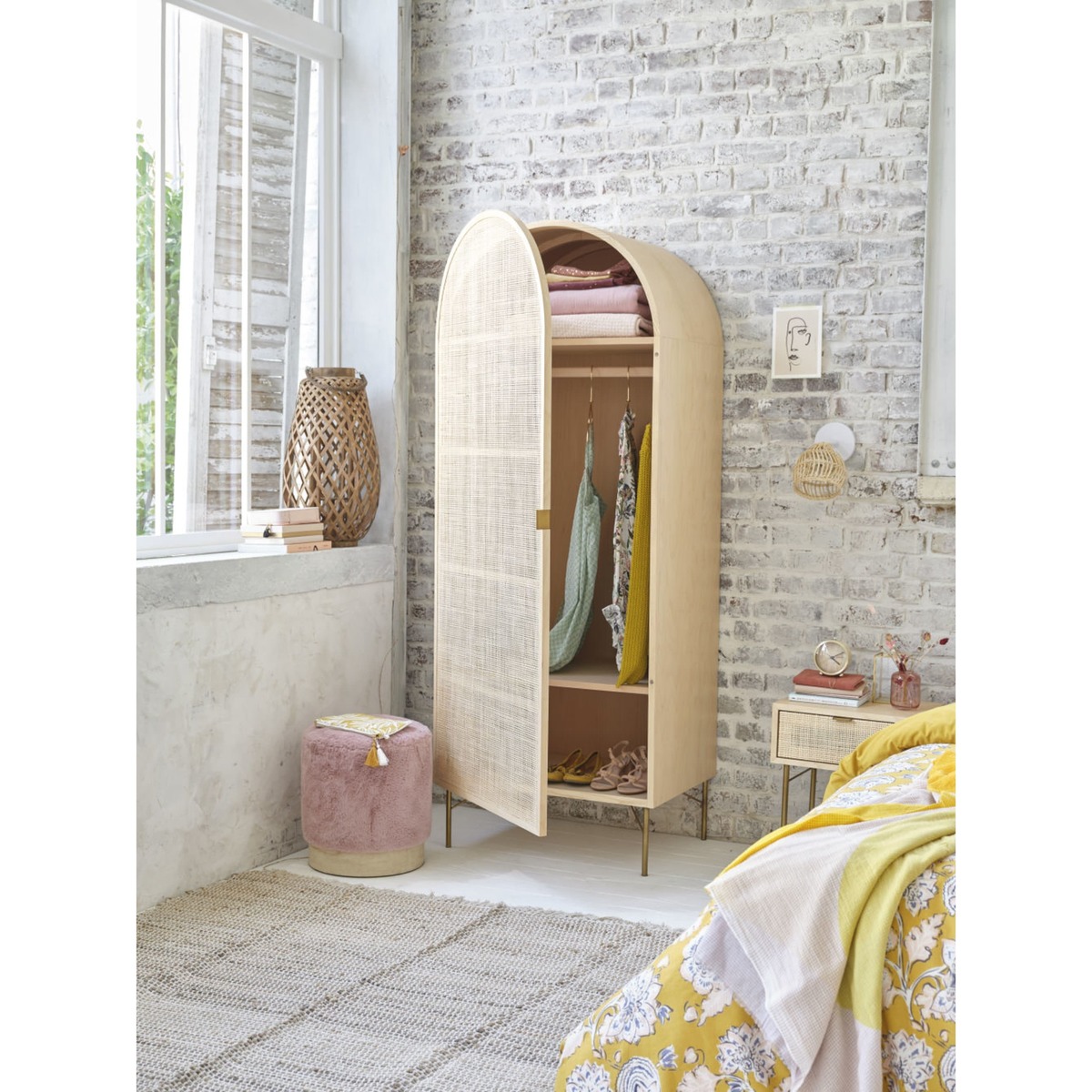 1-Door Woven Rattan Wardrobe Solstice – image 7