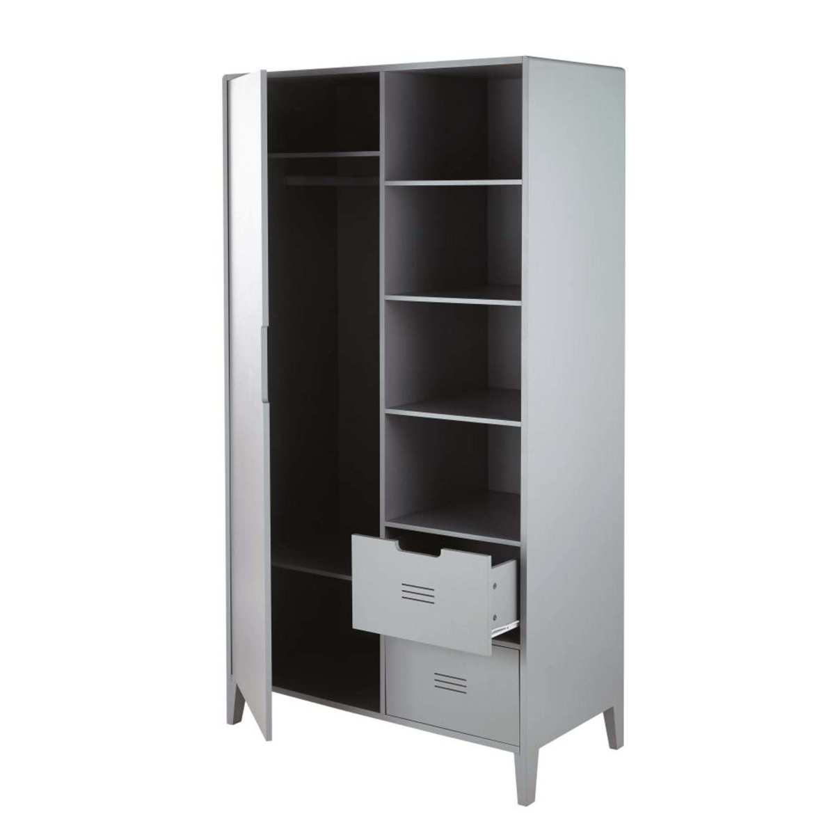 Grey 1-Door 2-Drawer Wardrobe Galaxy – image 3