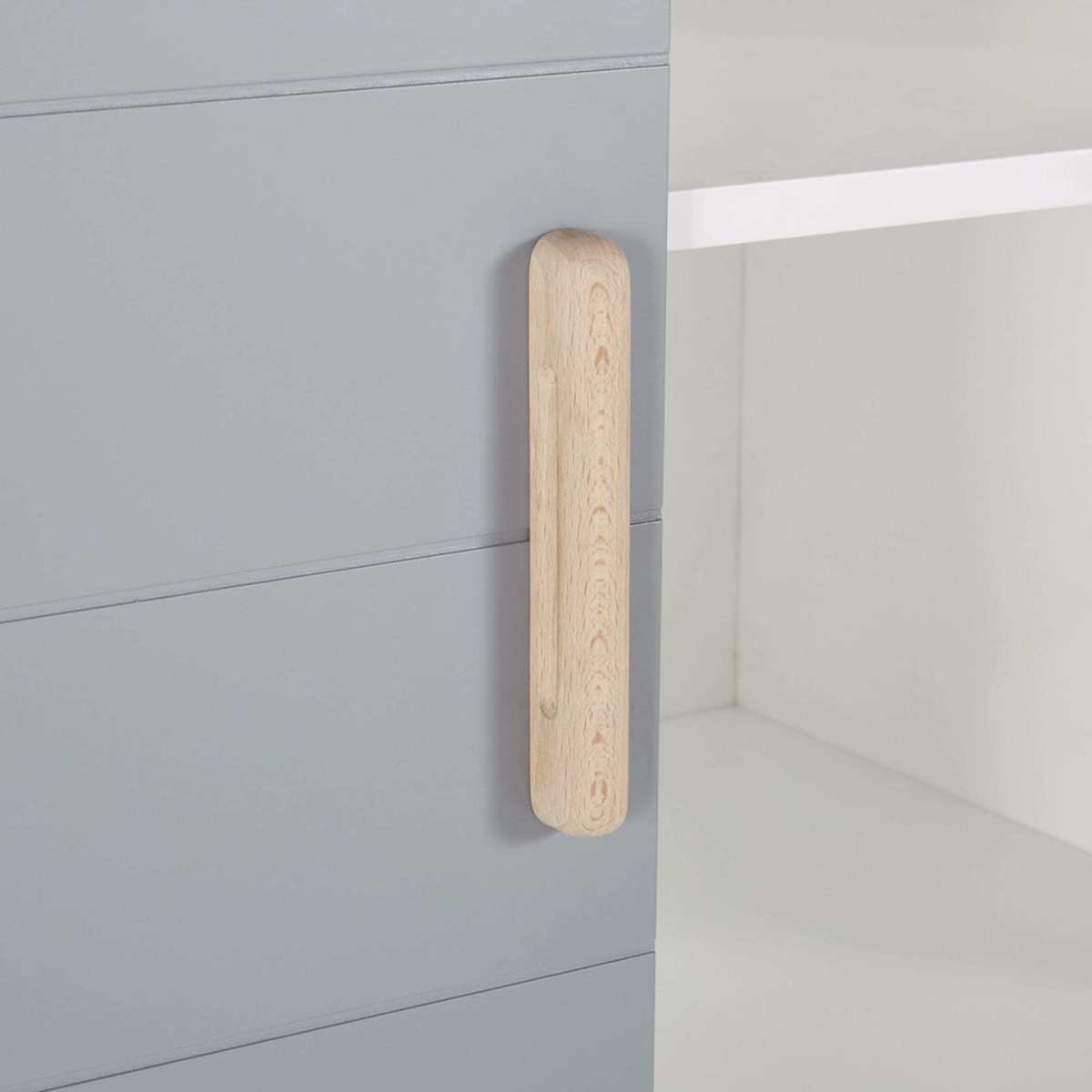 Grey-Blue Vintage 2-Door 1-Drawer Wardrobe Gaspard – image 4