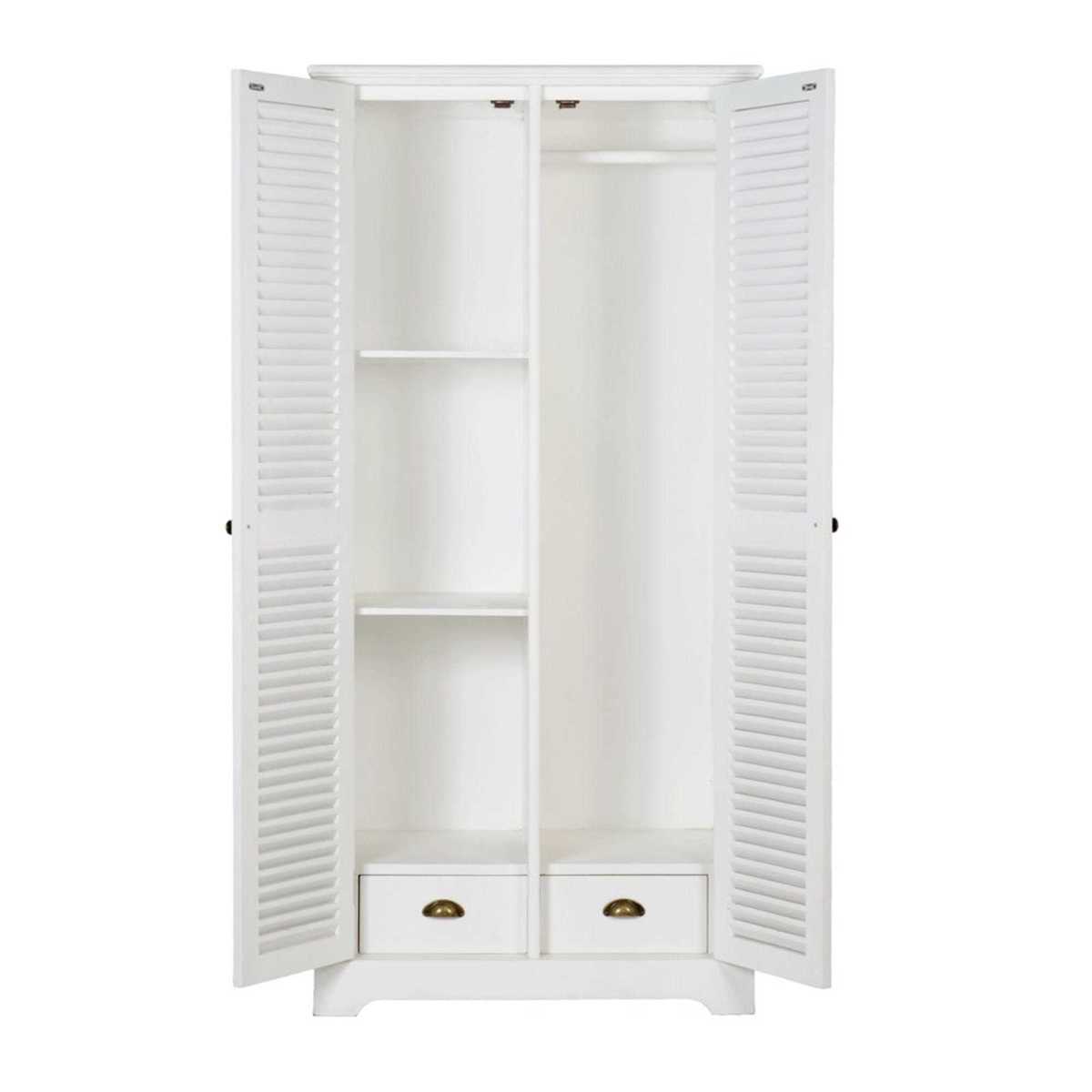 White 2-Door Wardrobe Barbade – image 2