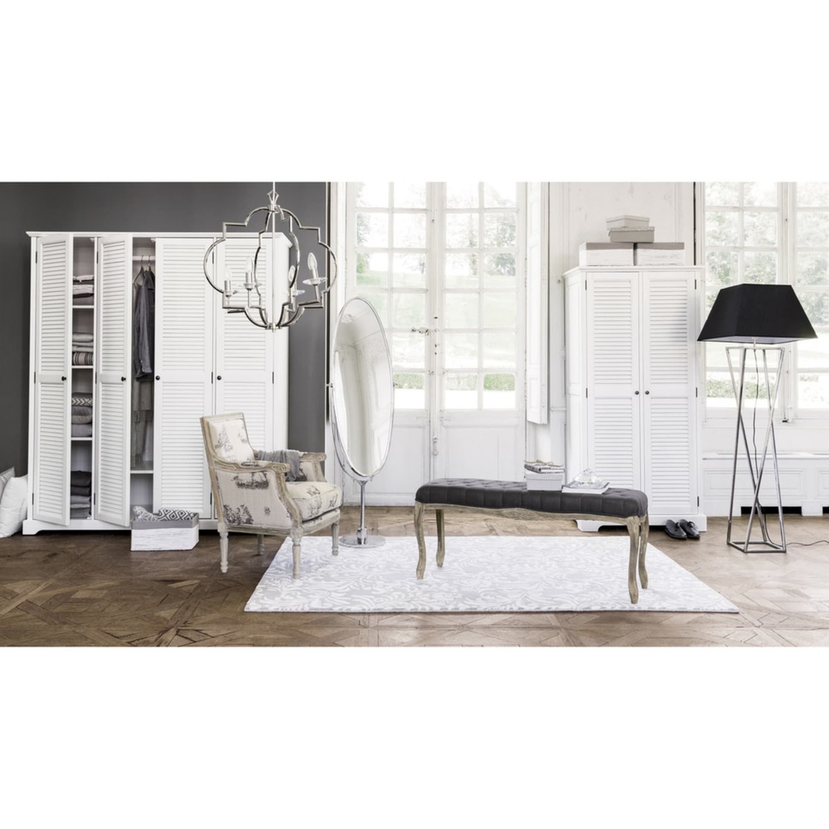 White 2-Door Wardrobe Barbade – image 4