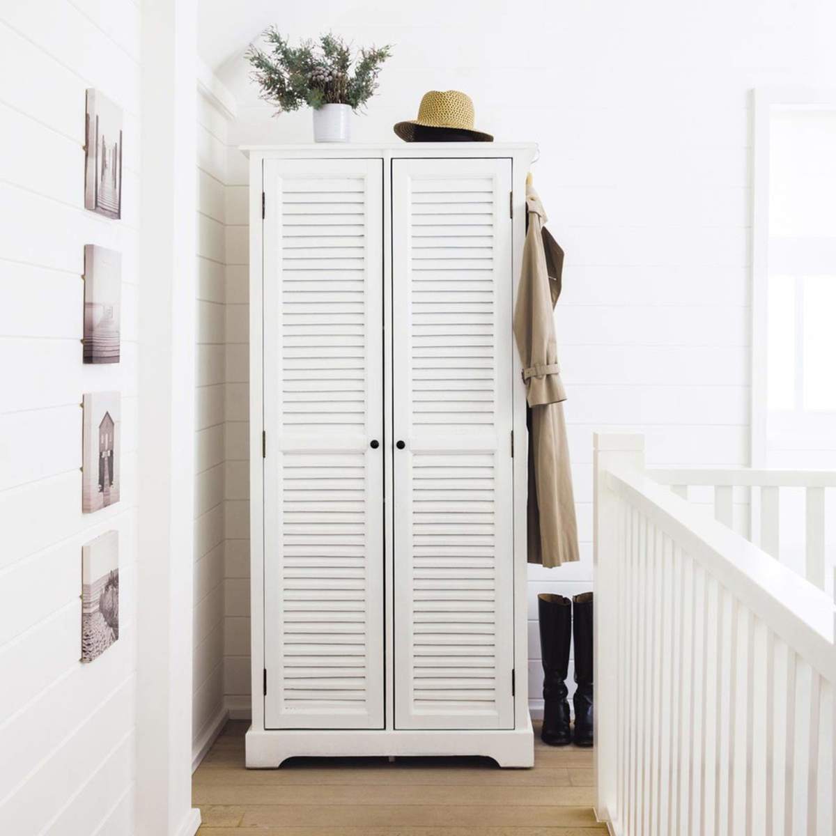 White 2-Door Wardrobe Barbade – image 6