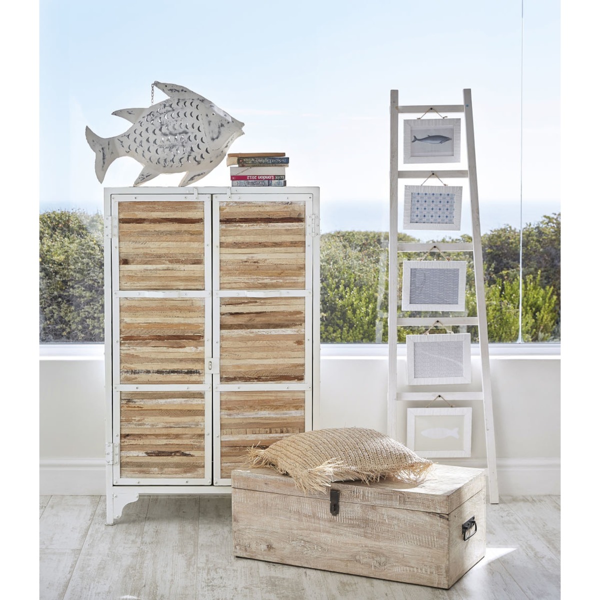 Metal cabinet in white W 75cm Mistral – image 4